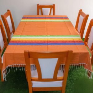 Mantel Artesanal Naranja Cabecera de Color
