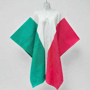 Jorongo Artesanal Tricolor Rojo, Natural y Rojo (Mod. Liso)