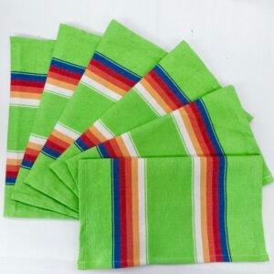 Mantelitos Individuales Oaxaqueño Verde Limón por unidades de 4/6/8/10/12 Piezas – Hecho en Oaxaca