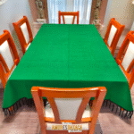 Mantel Artesanal Oaxaqueño Todo  Verde Bandera de un solo tono de 4/6/8/10 Sillas – Hecho en Oaxaca
