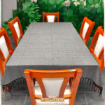 Mantel Artesanal Oaxaqueño Todo Gris Oxford Para 4/6/8/10 Sillas – Hecho en Oaxaca