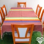 Mantel Artesanal Oaxaqueño Chedron Cabecera de Colores de 4/6/8/10 Sillas – Hecho en Oaxaca