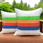 Par de Fundas para Cojín – 50 × 50 cm, Todo Natural Cabecera de arcoiris.