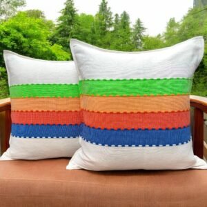 Par de Fundas para Cojín – 50 × 50 cm, Todo Natural Cabecera de arcoiris.