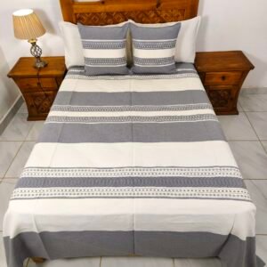 Juego de Colcha Gris Oxford Natural