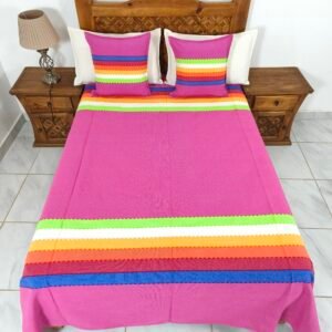 Juego de Colcha Rosa Multicolor
