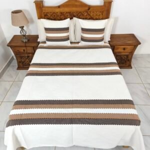 Juego de Colcha Natural con Cabecera Café