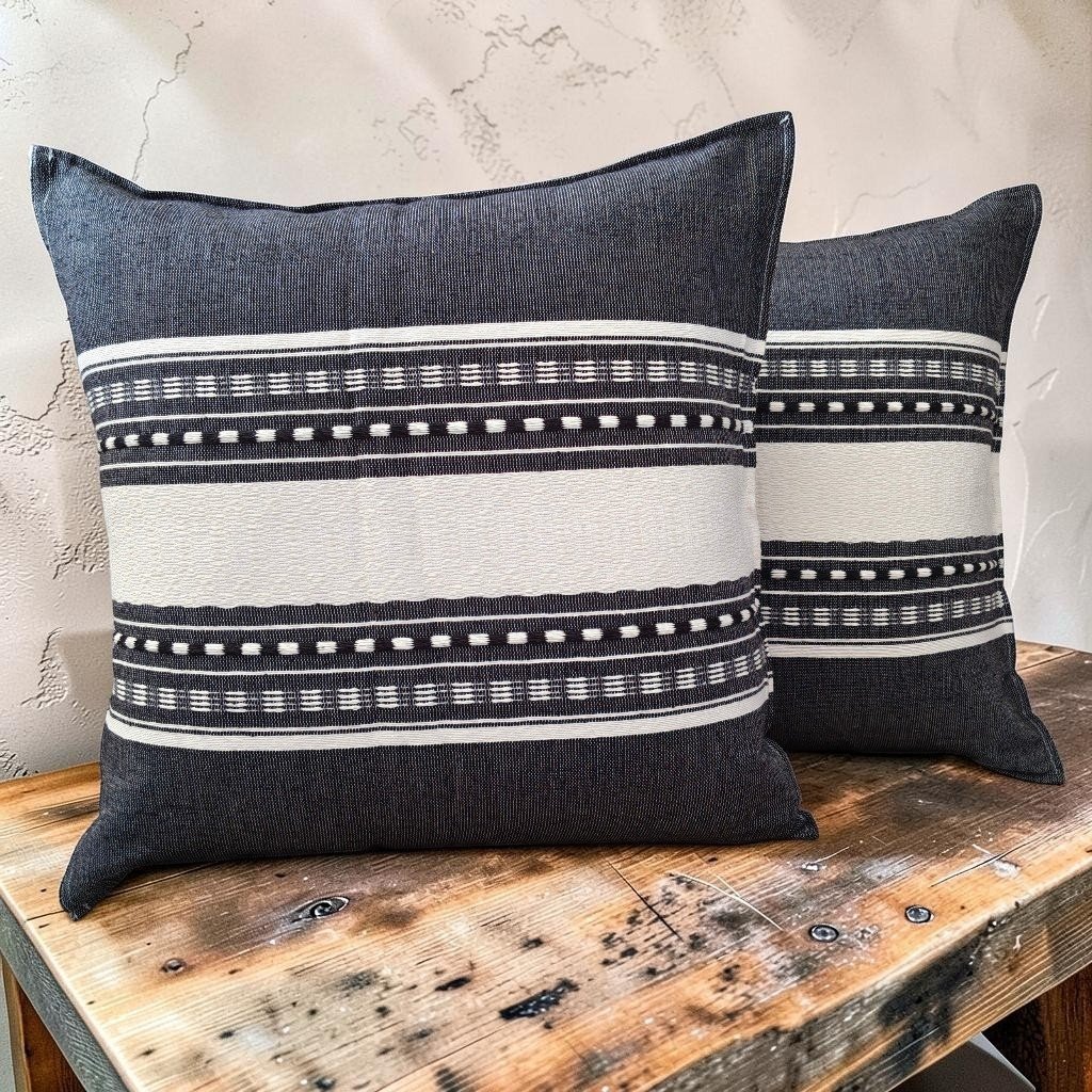 Par de Fundas 50×50 – Negro y Natural
