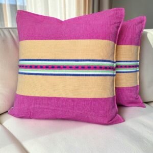 Fundas Cojín Rosa con Amarillo