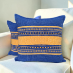 Fundas Cojín Azul con Amarillo