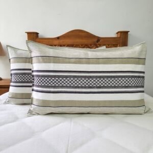 Fundas de Almohada Rayadas Cafe