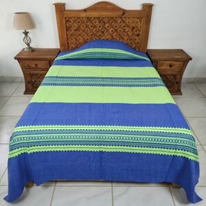 Colcha Artesanal Azul con Limón