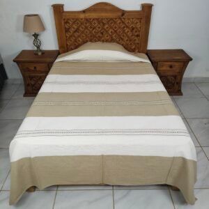 Colcha Artesanal Café con Natural