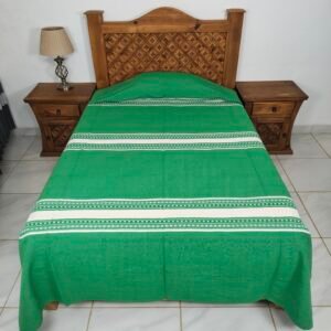 Colcha Artesanal Oaxaqueña Verde Bandera