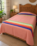 Colcha Artesanal Coral Bajo