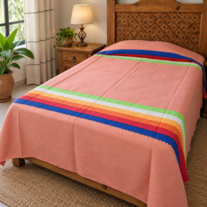 Colcha Artesanal Coral Bajo